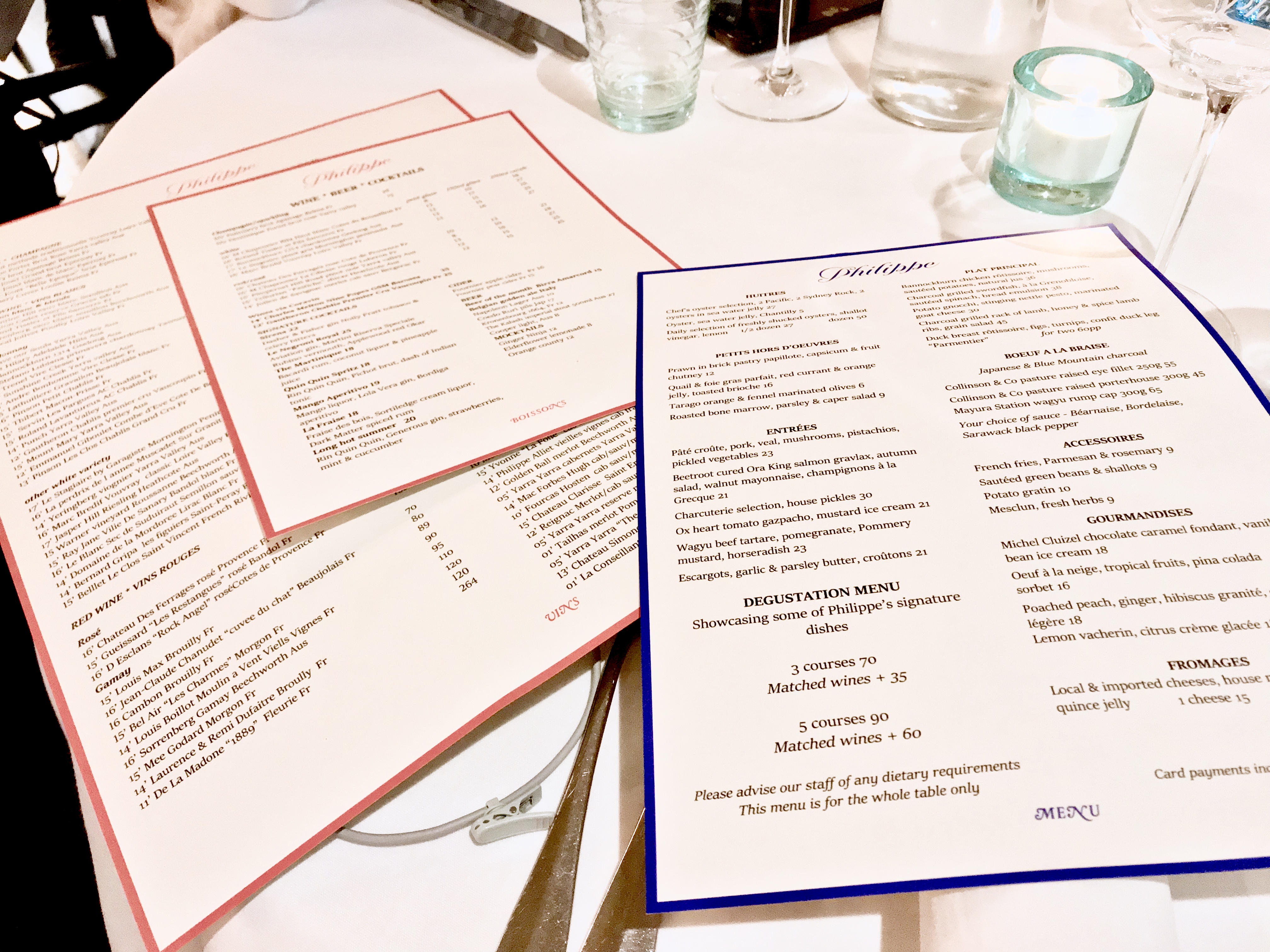 Philippe Mouchel Menu